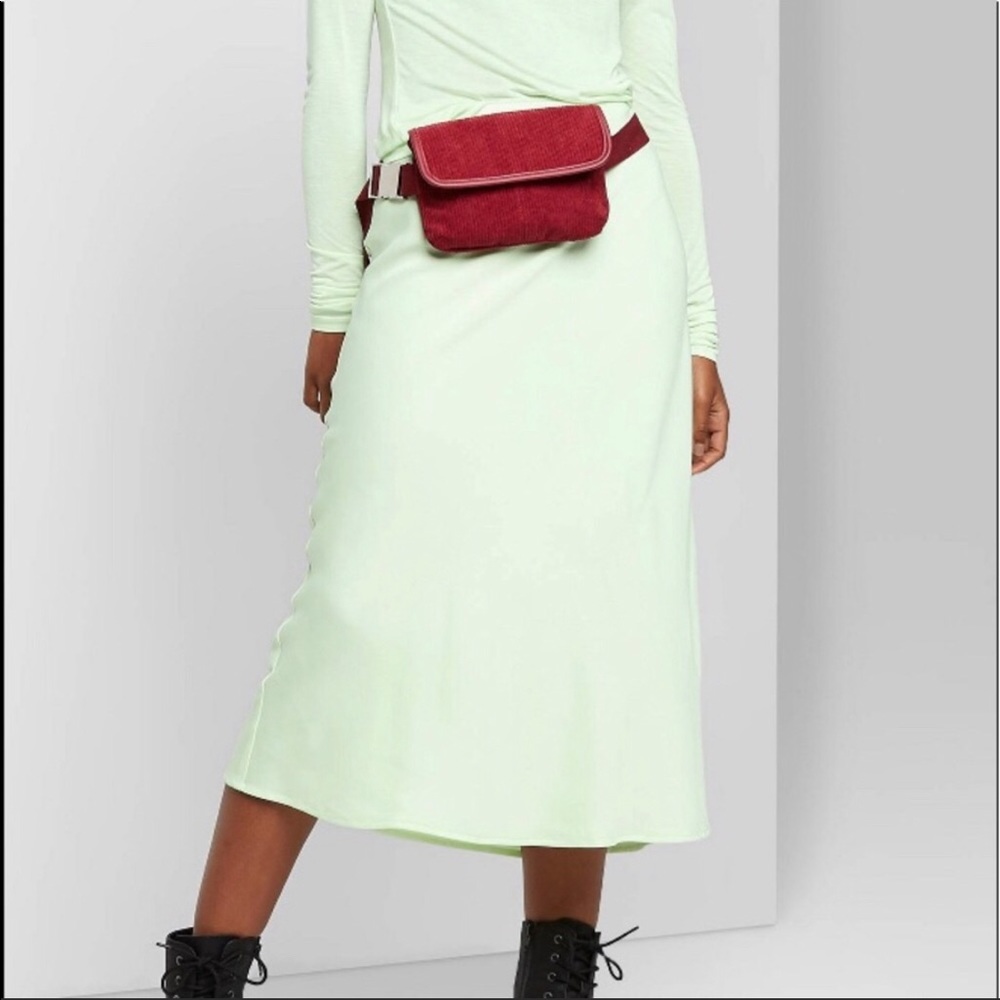 Wild Fable Mint Lime Green Midi Slip Skirt - Picture 2 of 13